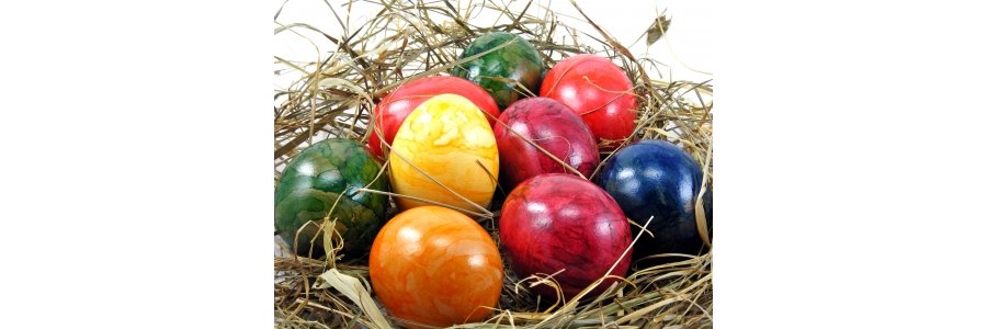 Easter Eggs On Grass